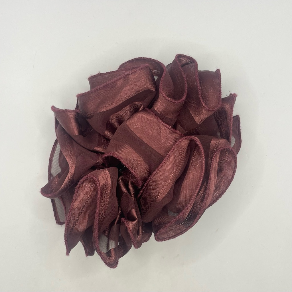 Y2k Ruffled Muted Purple / Red Statement Hair Accessory / Claw Clip